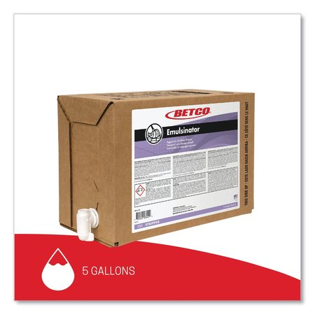 Betco Emulsinator Floor Stripper, Sassafras Scent, 5 gal Bag-in-Box 151B500